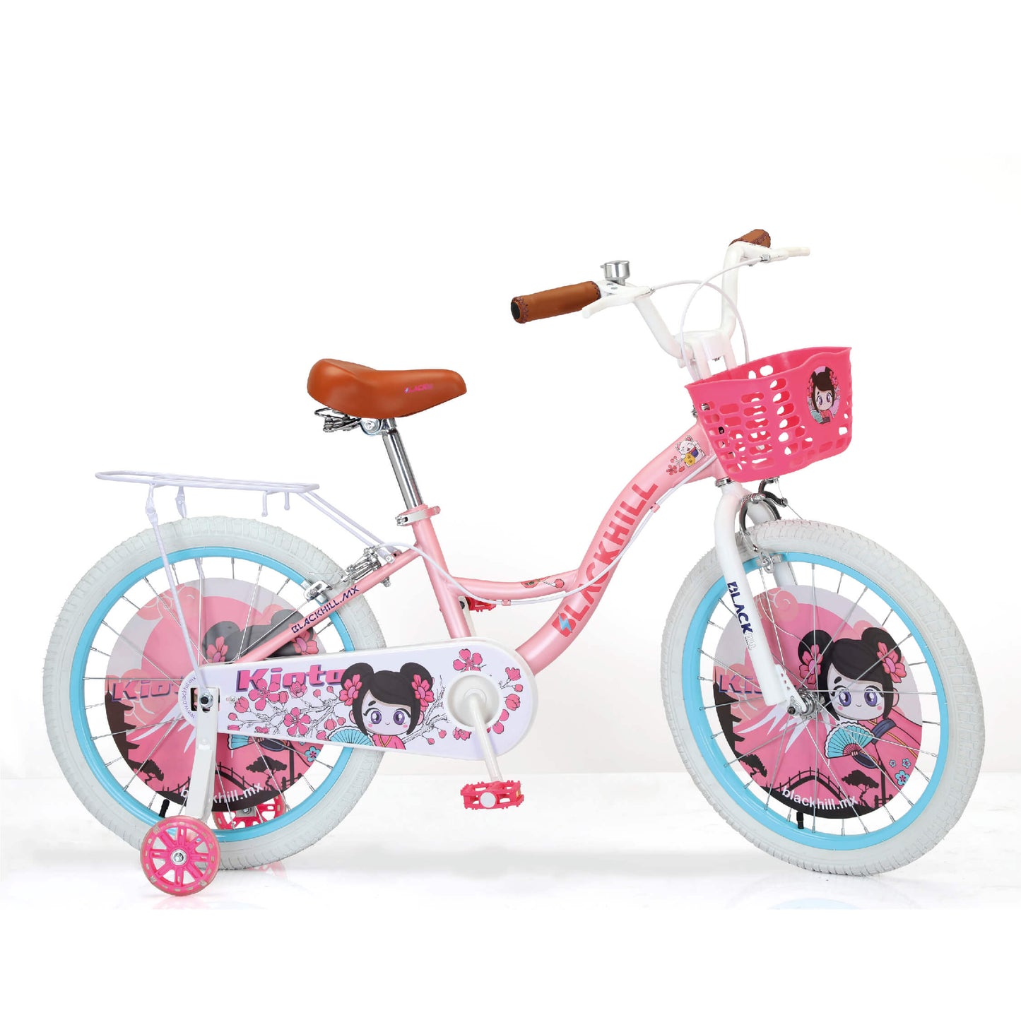 Kioto R-20 / bicicleta para niñas de 7 a 12 años colore rosa pastel con azul pastel tipo cruiser