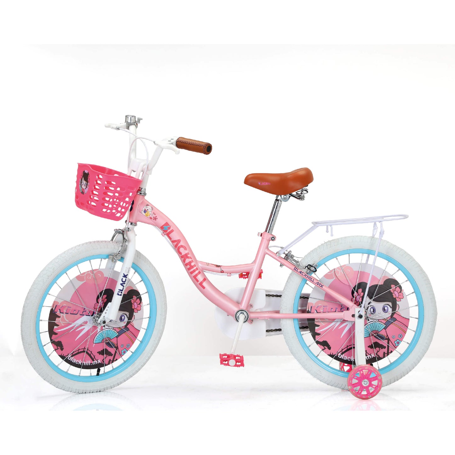 Kioto R-20 / bicicleta para niñas de 7 a 12 años colore rosa pastel con azul pastel tipo cruiser