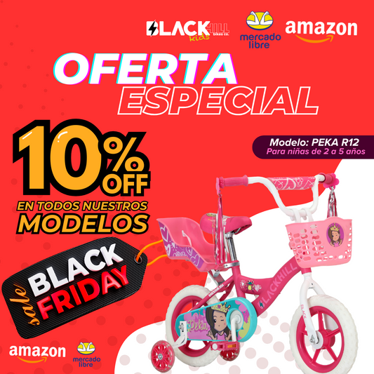 Peka R-12 - bicicleta para niñas de 2 a 5 años con llantas eva ideal para ser la primera bici de una niña