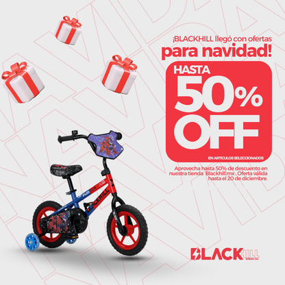 Fugace R-12 - Bicicleta para niños de 2 a 5 años color rojo/azul con llantas de apoyo LED