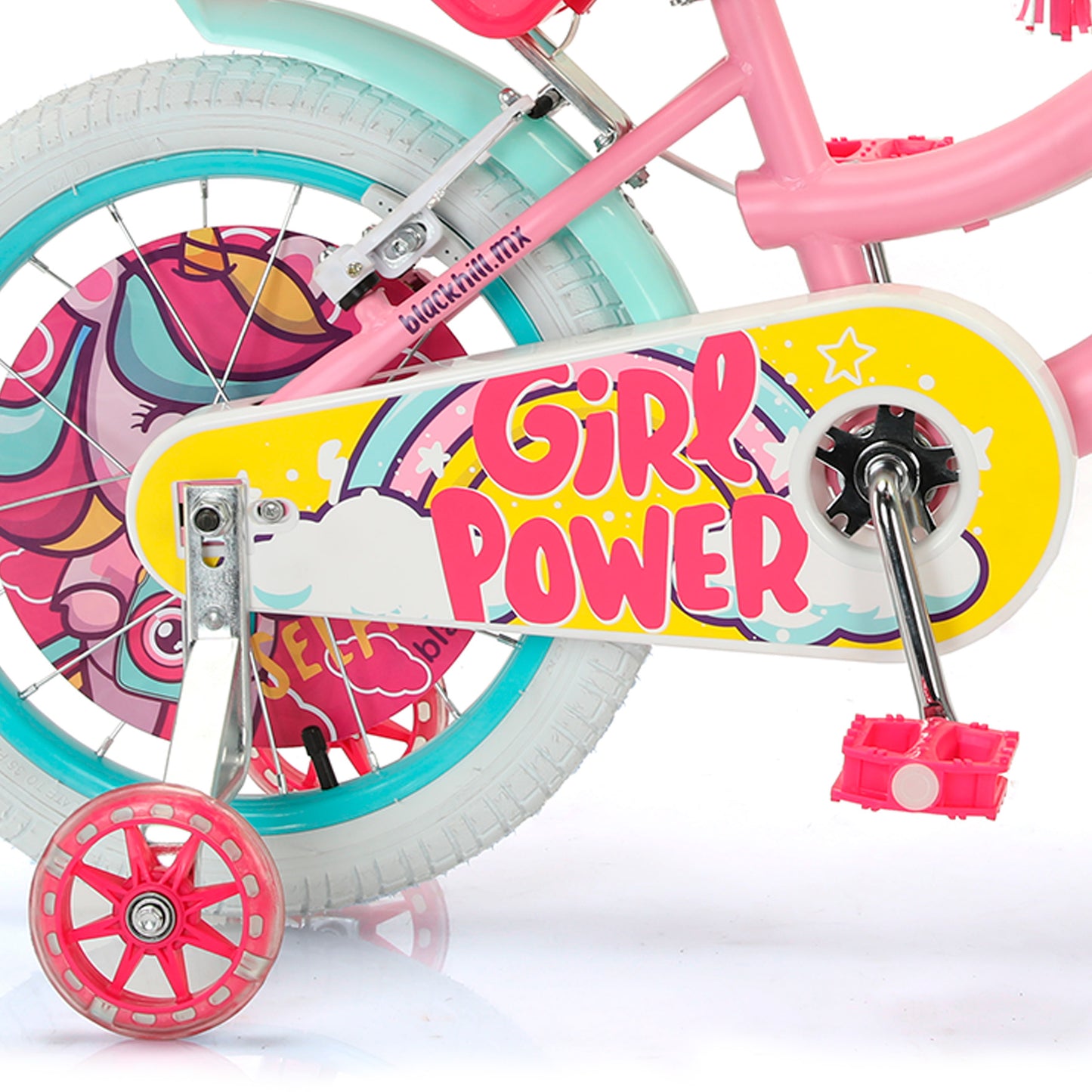 Bicicleta de Niña R16 Blackhill Rosa Pastel - Canastilla con ruedas de entrenamiento LED