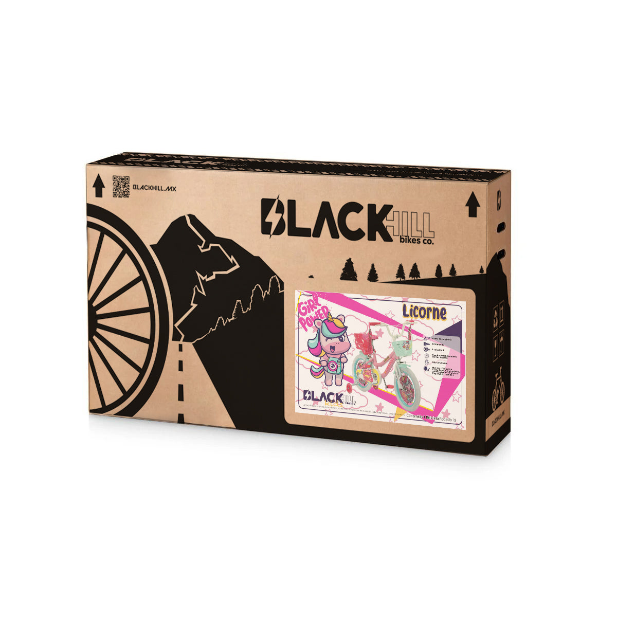 Bicicleta de Niña R16 Blackhill Rosa Pastel - Canastilla con ruedas de entrenamiento LED